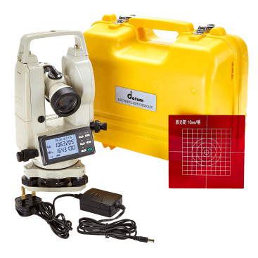 Datum DET05LT Electronic Theodolite has 5" accuracy and a simple set-up with angles shown on a clear LCD dual-sided display.