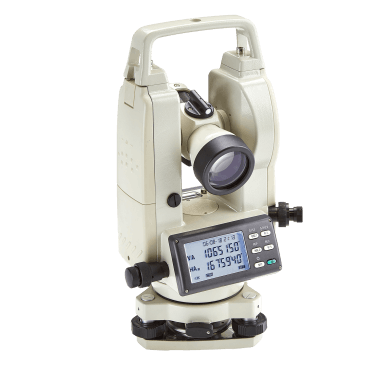 The Datum DET05LT Electronic Theodolite has 5" accuracy and a simple set-up with angles shown on a clear LCD dual-sided display.